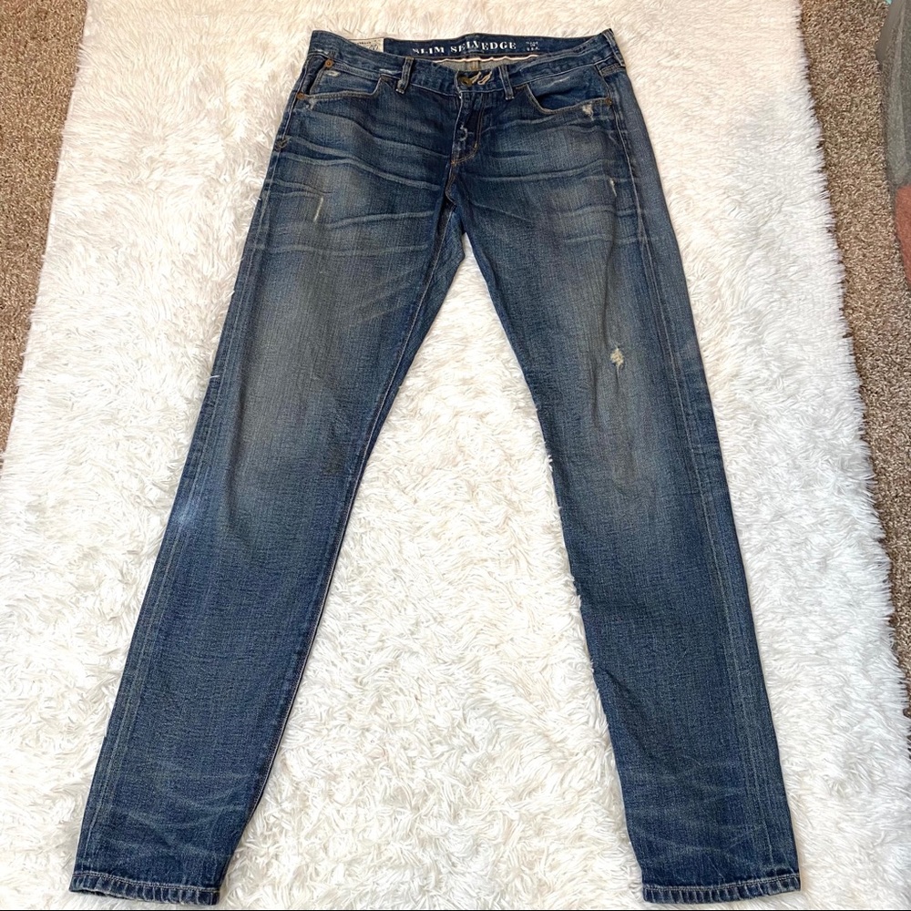 Madewell Slim Selvedge Distressed Jeans